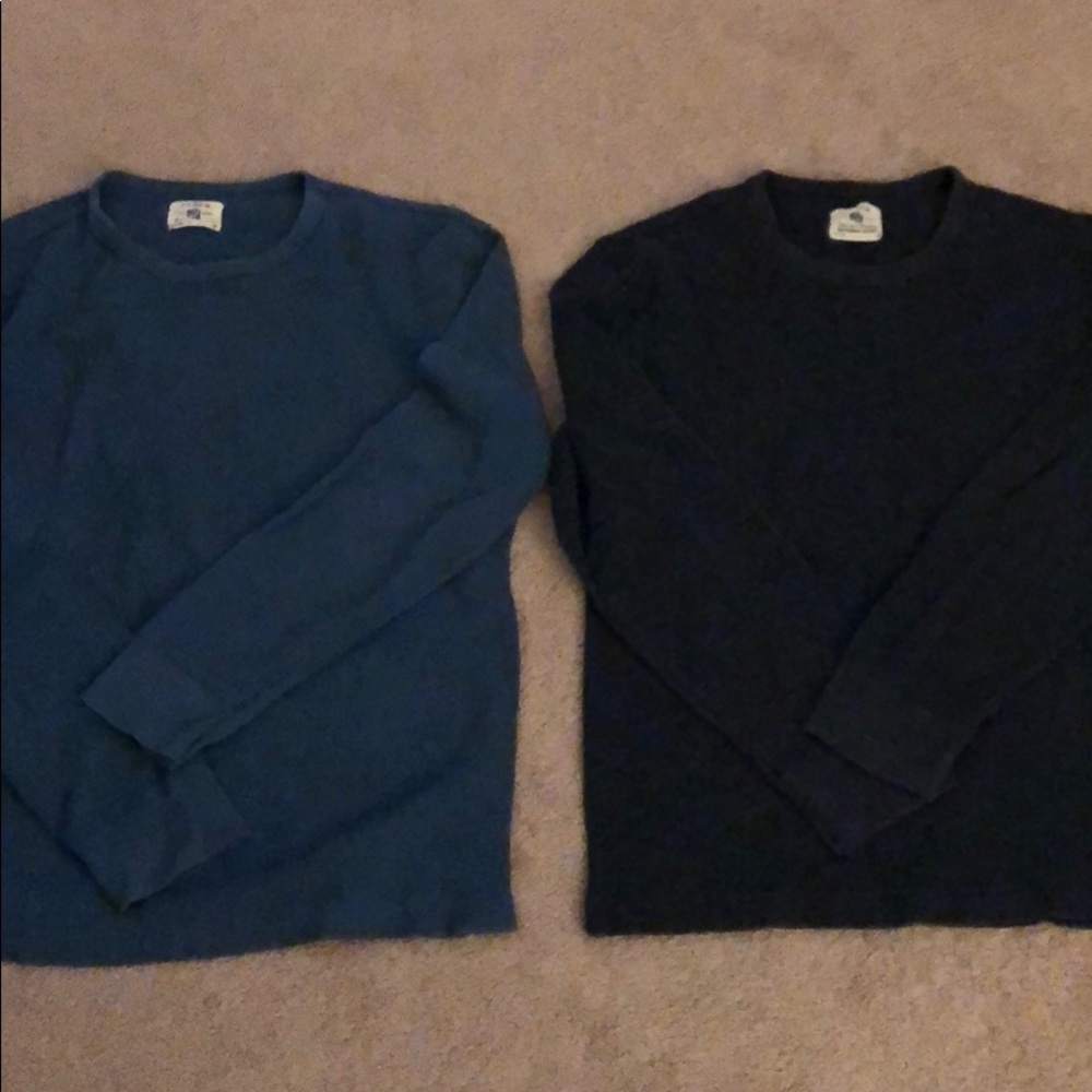 (2) J.Crew Thermal Knit/Waffle Long Sleeve Shirt